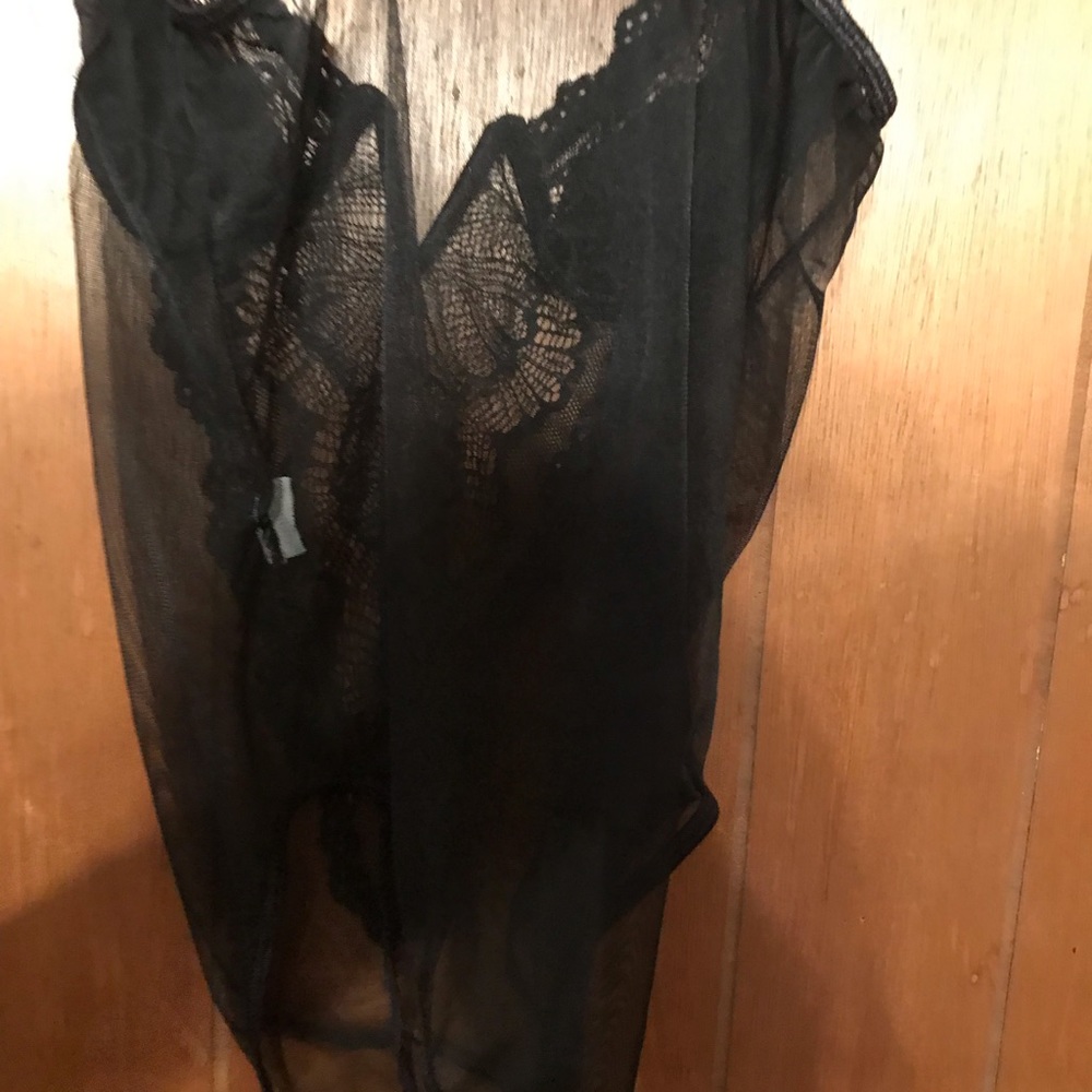 Nasty Gal Black lace body suit